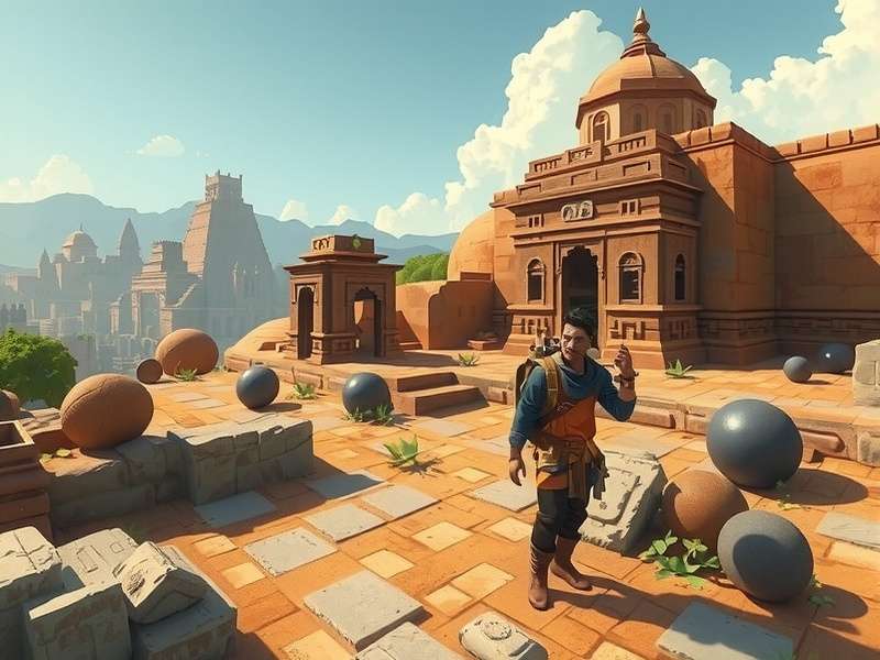Wisdom Walk Game Hero Image Wisdom Walk game hero image showing a character exploring ancient Indian ruins